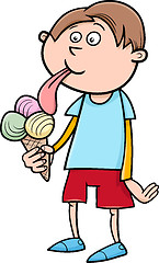 Image showing boy with ice cream cartoon