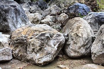 Image showing stream in  mountains in autumn