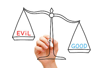 Image showing Good Evil Scale Concept
