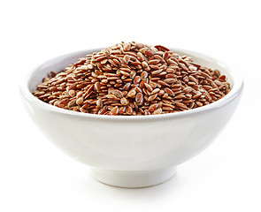 Image showing bowl of flax seeds