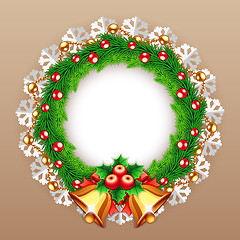 Image showing Christmas Wreath with Bells