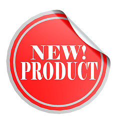 Image showing Red circle label new product