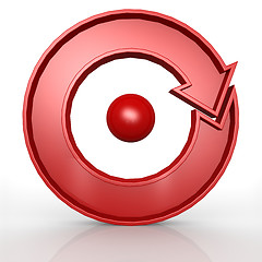Image showing Red circle chart with 1 arrow