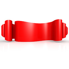 Image showing Red wave ribbon