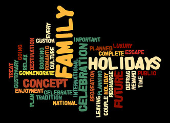 Image showing Family holiday word cloud