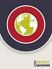 Image showing Corporate brochure design in red and green with globe