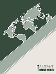 Image showing Corporate brochure design in green with world map 