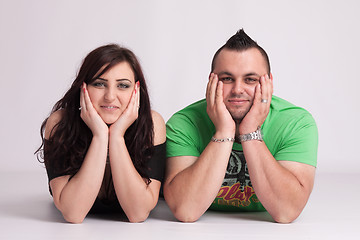 Image showing Young couple in studio
