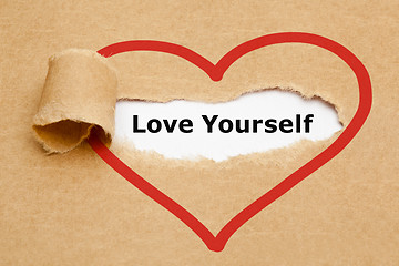 Image showing Love Yourself Torn Paper