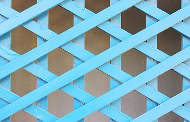 Image showing Blue fence