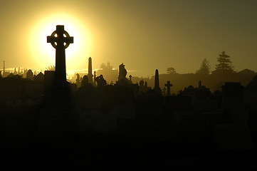 Image showing cemetery sunset