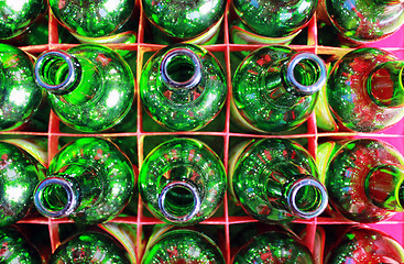 Image showing Beer Bottles of Green Glass.