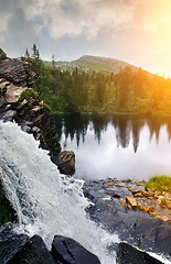 Image showing Waterfall in Sweden
