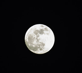 Image showing Full moon taken with zoom photo lens