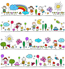 Image showing colorful pattern for children with cute nature elements