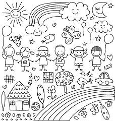 Image showing child like drawings set