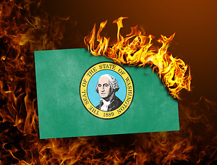 Image showing Flag burning - Washington