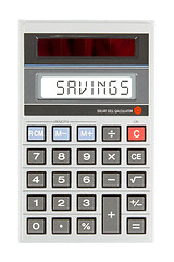 Image showing Old calculator - savings