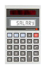 Image showing Old calculator - salary