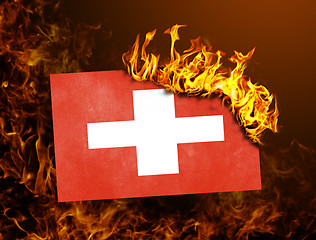 Image showing Flag burning - Switzerland