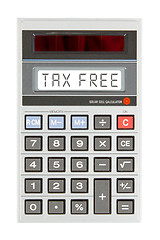 Image showing Old calculator - tax free