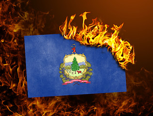 Image showing Flag burning - Vermont