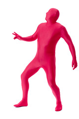 Image showing man in a red body suit