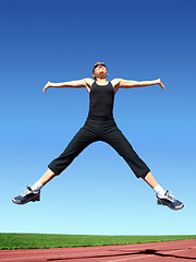 Image showing Jumping woman