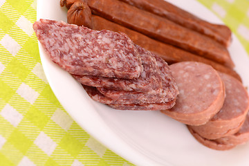 Image showing salami and red pepper