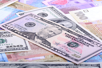 Image showing european and american money