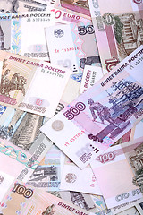 Image showing european money and american dollars