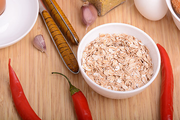 Image showing bowl of corn flakes and red pepper