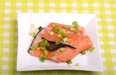 Image showing Slice of red fish salmon