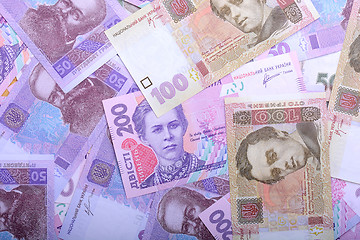 Image showing european money, ukrainian hryvnia