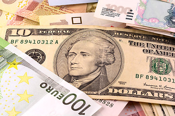 Image showing european and american money