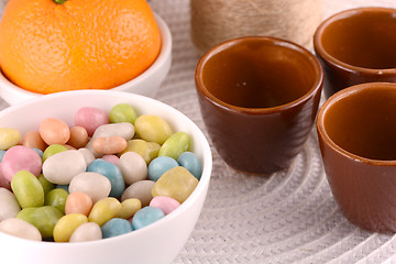 Image showing candies and fruits