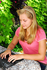 Image showing Girl with computer