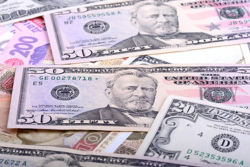 Image showing european and american money