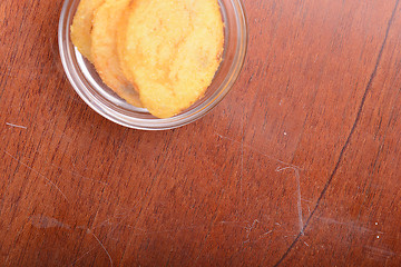 Image showing Potato chips on glass bowl