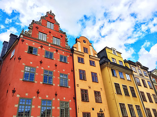 Image showing Colorful buildings in Gamla Stan, Stockholm