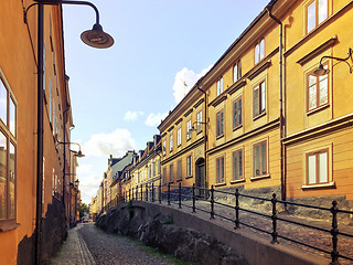 Image showing Picturesque cobblestone street in Stockholm