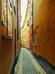 Image showing Narrow street in Gamla Stan, Stockholm