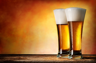 Image showing Two glasses of beer