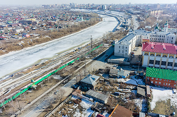 Image showing Historical center on coast Tura river