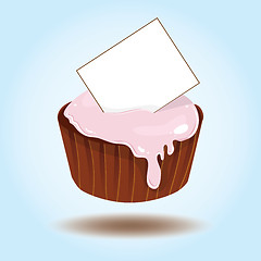 Image showing Vector cupcake with card for text