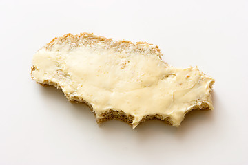 Image showing sandwich. Bread and butter on a light background