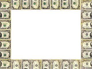 Image showing Frame from the dollars isolated on the white