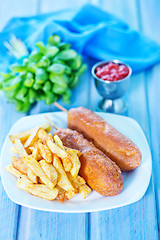 Image showing corndogs