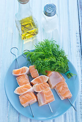 Image showing salmon kebab