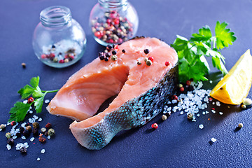 Image showing raw salmon